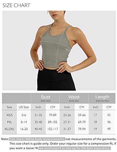 ODODOS Women's Crop Camisole 3-Pack Washed Seamless Rib-Knit Crop