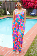 Summer Vibes Multicolor Abstract Floral Sleeveless Wide Leg Jumpsuit