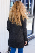 Lovely In Charcoal Two Tone Hacci Open Cardigan