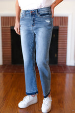 Judy Blue Medium Wash Release Hem Cropped Bootcut Jeans