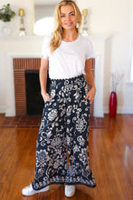 You Got This Navy Paisley Floral Smocked Waist Palazzo Pants