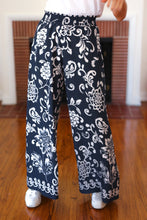 You Got This Navy Paisley Floral Smocked Waist Palazzo Pants