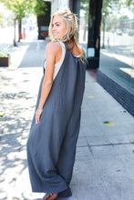 Everyday Grey Olive Wide Leg Suspender Overall Jumpsuit