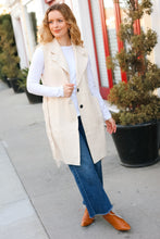 Back In Town Cream Faux Suede Trench Coat Vest