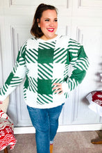 Under The Christmas Tree Green Plaid Soft Brushed Hairy Sweater