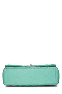 Chanel, Pre-Loved Green Quilted Caviar New Classic Double Flap Maxi, Green