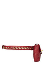 Chanel, Pre-Loved Red Quilted Lambskin Chain Belt Bag 65, Red