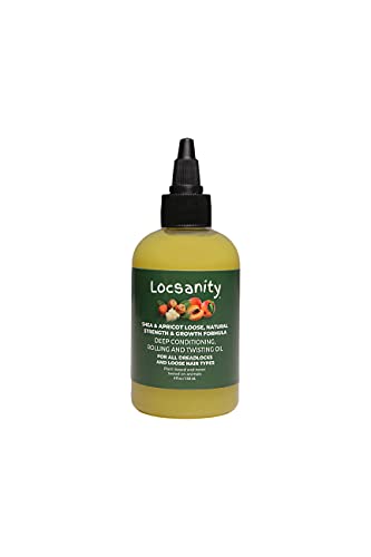 Locsanity Shea & Apricot Loose, Natural Strength & Growth Formula Dreadlock Natural Hair Rolling and Conditioning Oil