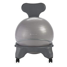 Gaiam Classic Balance Ball Chair – Exercise Stability Yoga Ball Premium Ergonomic Chair for Home and Office, Cool Grey, 24-25" Sitting Height