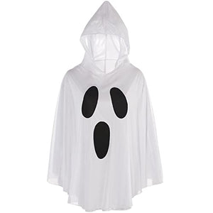 White Hooded Ghost Poncho Costume | Adult Size | 1 Pc