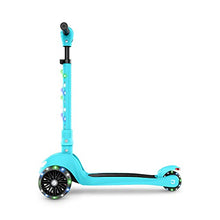 Jetson Scooters - Jupiter Mini 3 Wheel Kick Scooter (Blue) - Collapsible Portable Kids Three Wheel Push Scooter - Lightweight Folding Design with High Visibility RGB Light Up LEDs on Stem and Wheels