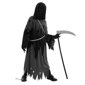 Spooktacular Creations Child Unisex Glowing Eyes Grim Reaper Costume, Phantom Costume for Creepy Phantom Halloween Costume-M(8-10yr)