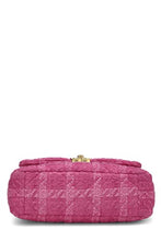 Chanel, Pre-Loved Pink Quilted Tweed 19 Flap Bag Medium, Pink