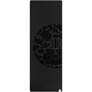 Gaiam Exercise & Fitness Mat - Premium Dry-Grip Thick Non Slip for Hot Yoga, Pilates & Floor Workouts (68"L x 24"W x 5mm) - Black