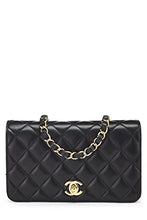 Chanel, Pre-Loved Black Quilted Lambskin Full Flap Mini, Black