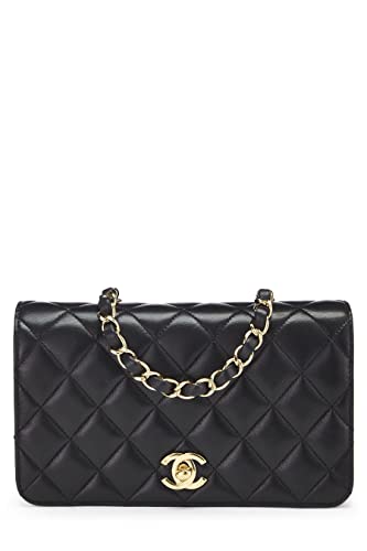 Chanel, Pre-Loved Black Quilted Lambskin Full Flap Mini, Black