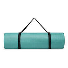 Gaiam Essentials Thick Yoga Mat Fitness & Exercise Mat With Easy-Cinch Carrier Strap, Teal, 72"L X 24"W X 2/5 Inch Thick