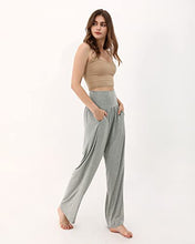 ODODOS Women's Wide Leg Palazzo Lounge Pants with Pockets Light Weight Loose Comfy Casual Pajama Pants-28 inseam, Gray Heather, Medium