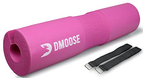 DMoose Barbell Pad, Relief Pressure from Neck, Shoulder, and Provide Lower Back Support, Non-Slip EVA Foam Squat Pad with Safety Straps, Hip Thrust Pad for Squats, Lunges - For Standard & Olympic Bars