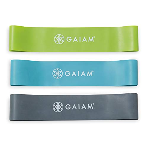 Gaiam Restore Mini Band Kit, Set of 3, Light, Medium, Heavy Lower Body Loop Resistance Bands for Legs and Booty Exercises & Workouts, 12