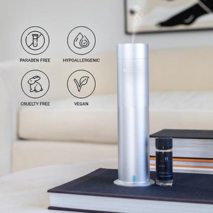 Hotel Collection - Mini Studio Scent Essential Oil Diffuser - Therapeutic Aromatherapy - Cold-Air Diffusion Technology - 400 sq. ft. Coverage - Waterless Air Diffuser for Home, Office & Hotel (Silver)