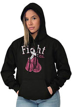 Fight For A Cure Pray For A Cure Breast Cancer Awareness Hooded Sweatshirt, Black, XL