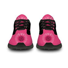 Uminder Womens Breast Cancer Awareness Shoes Mens Running Shoes Walking Tennis Sneakers Breast Cancer Ribbon Pink Sunflower Shoes Gifts for Mom Women,Size 7.5 Men/9 Women Black