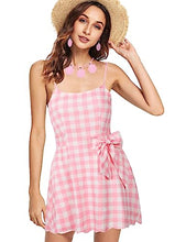 Hitormoon Adult Bar-bie Costume Dress Outfit for Women Cosplay with Accessories Halloween Costume Princess Movie Pink Plaid Dresses HN006S