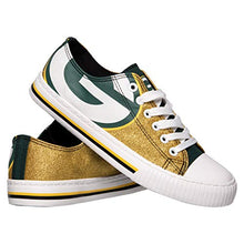 FOCO Green Bay Packers NFL Womens Glitter Low Top Canvas Shoes - 10