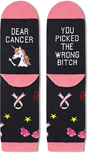 HAPPYPOP Breast Cancer Socks For Women Breast Cancer Awareness Socks Inspirational Socks Survivor Socks, Inspirational Gifts Breast Cancer Gifts Chemo Gifts