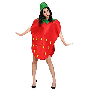 La moriposa Unisex Halloween Pumpkin Strawberry Moon Costume Dress Set Fruits Costume Suit with Hat