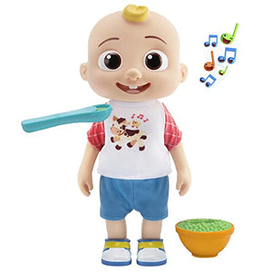 Cocomelon Deluxe Interactive JJ Doll - Includes JJ, Shirt, Shorts, Pair of Shoes, Bowl of Peas, Spoon- Toys for Preschoolers - Amazon Exclusive