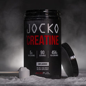 Jocko Fuel Creatine Monohydrate Powder - Creatine for Men & Women, Supplement for Athletic Performance & Muscle Health, 90 Servings 16 oz (Unflavored)