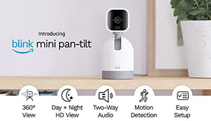 Blink Mini Pan-Tilt Camera | Rotating indoor plug-in smart security camera, two-way audio, HD video, motion detection, Works with Alexa (White)