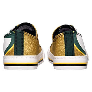 FOCO Green Bay Packers NFL Womens Glitter Low Top Canvas Shoes - 10