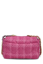 Chanel, Pre-Loved Pink Quilted Tweed 19 Flap Bag Medium, Pink