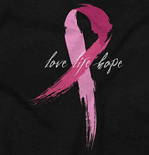 Love Life Hope Breast Cancer Aware Zip Hoodie Sweatshirt Women Black