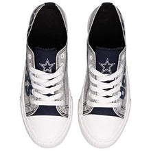 FOCO Dallas Cowboys NFL Womens Glitter Low Top Canvas Shoes