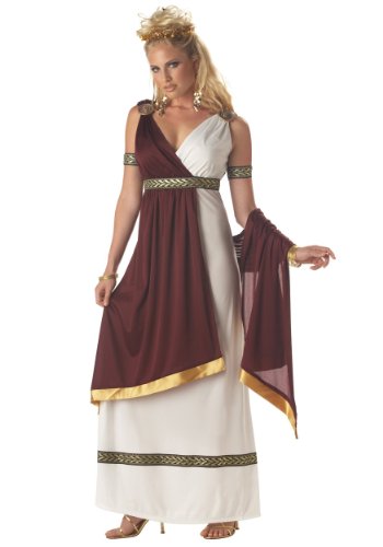 Roman Empress Costume Medium Maroon,White