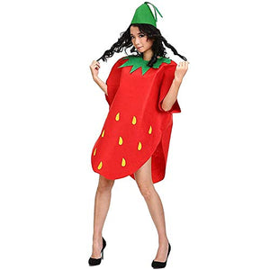 La moriposa Unisex Halloween Pumpkin Strawberry Moon Costume Dress Set Fruits Costume Suit with Hat