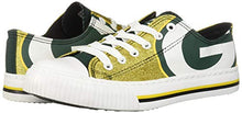 FOCO Green Bay Packers NFL Womens Glitter Low Top Canvas Shoes - 10