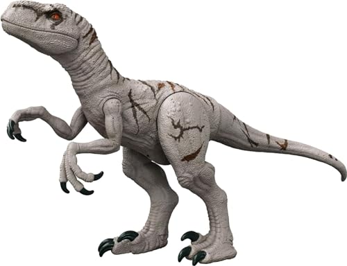 Mattel Jurassic World Toys Super Colossal Atrociraptor Action Figure, 3-Ft Long Dinosaur Toy with Eating Feature