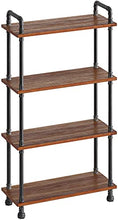 Barnyard Designs Rustic Industrial Bookshelf - Real Pine Wood with Sturdy Metal Frame - 4 Tier Bookcase for Displaying Decor - No Tools Required Assembly - 55" Tall, 29.5" Wide, 11.75" Deep