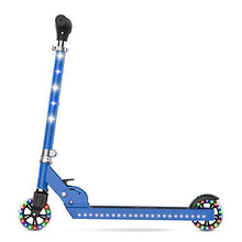 Jetson Scooters - Jupiter Kick Scooter (Blue) - Collapsible Portable Kids Push Scooter - Lightweight Folding Design with High Visibility RGB Light Up LEDs on Stem, Wheels, and Deck