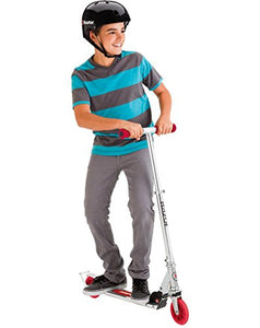 Razor A3 Kick Scooter for Kids - Larger Wheels, Front Suspension, Wheelie Bar, Lightweight, Foldable, and Adjustable Handlebars