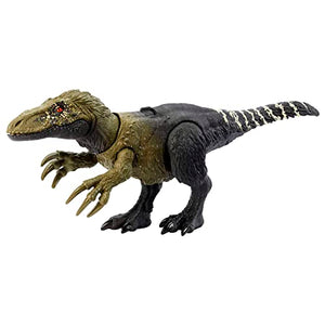 Jurassic World Dinosaur Toy Orkoraptor with Roar Sound & Attack Action, Wild Roar Posable Figure, Physical & Connected Digital Play