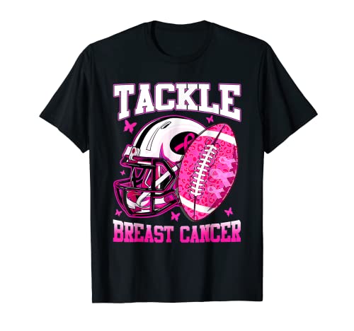 Tackle Breast Cancer Awareness Fighting American Football T-Shirt