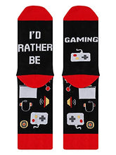 Gnpolo Funny Socks for Men Women I'D Rather Be Gaming Dress Casual Crew Fun Gift Novelty Sock