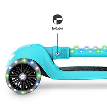 Jetson Scooters - Jupiter Mini 3 Wheel Kick Scooter (Blue) - Collapsible Portable Kids Three Wheel Push Scooter - Lightweight Folding Design with High Visibility RGB Light Up LEDs on Stem and Wheels