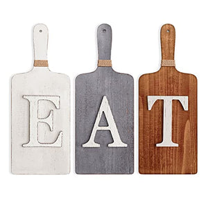 Barnyard Designs Eat Sign - Kitchen Decor Signs Wall Decor, Kitchen Decorations Wall, Rustic Hanging Wall Decor, Primitive Country Farmhouse Home and Kitchen Decor, Multicolor - 6" x 15" Boards